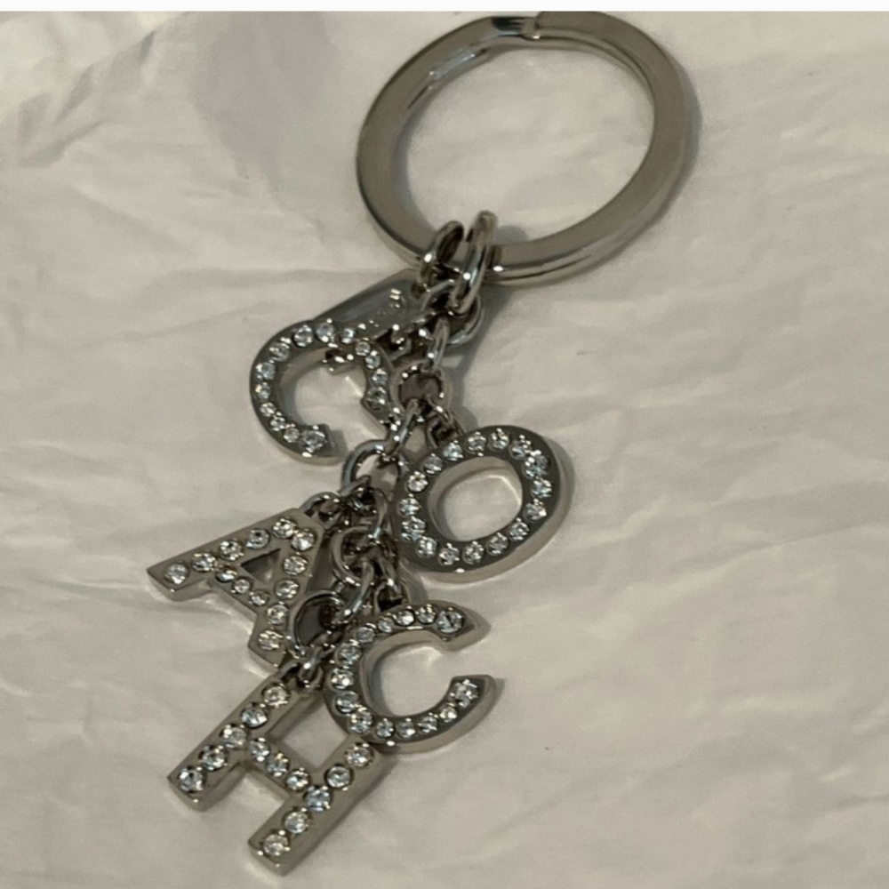 Coach crystal letter purse charm